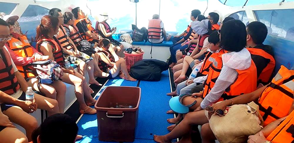 Guests aboard with life jackets